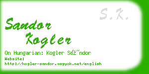 sandor kogler business card